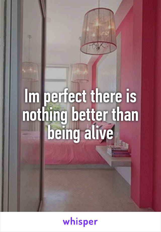 Im perfect there is nothing better than being alive