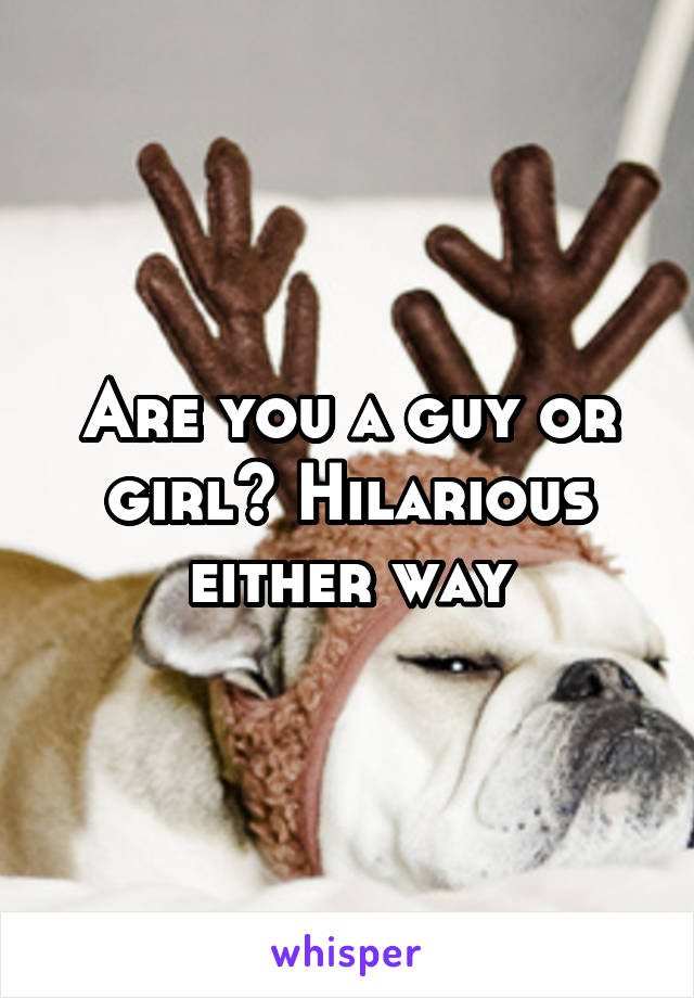 Are you a guy or girl? Hilarious either way