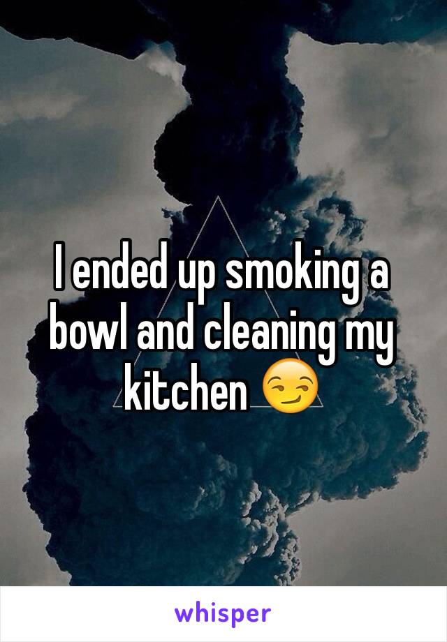 I ended up smoking a bowl and cleaning my kitchen 😏