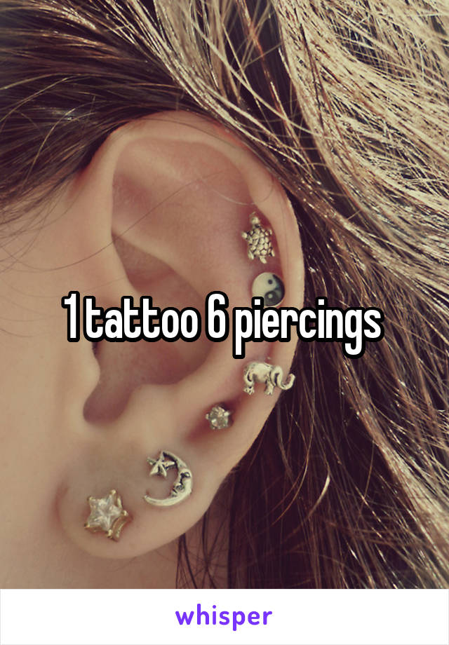 1 tattoo 6 piercings 