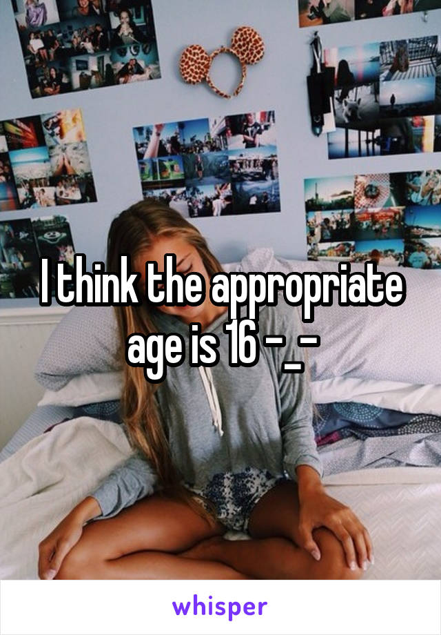 I think the appropriate age is 16 -_-