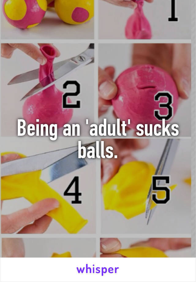 Being an 'adult' sucks balls.