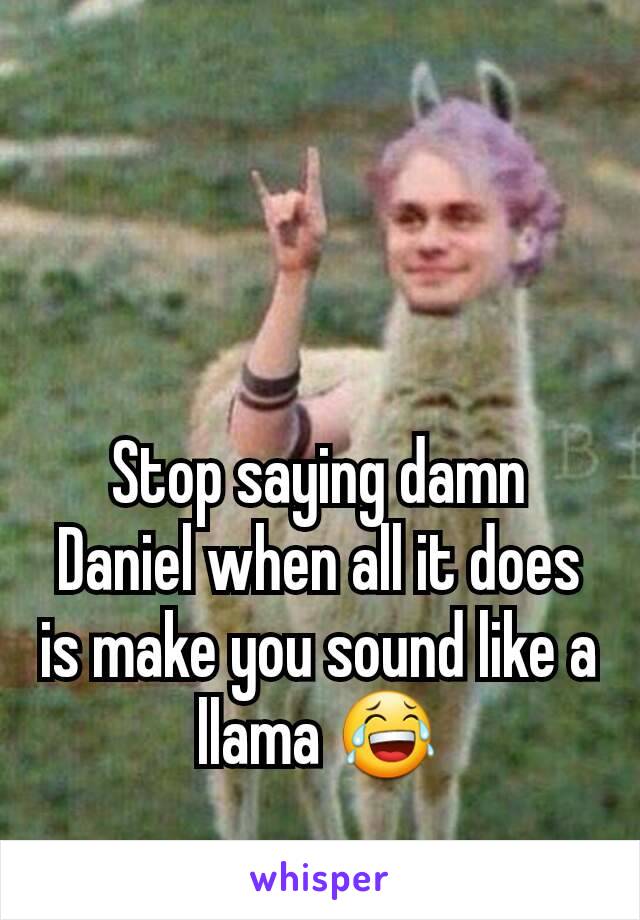 Stop saying damn Daniel when all it does is make you sound like a llama 😂