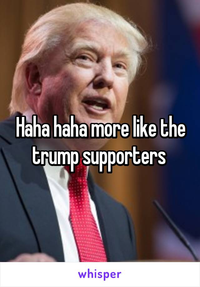 Haha haha more like the trump supporters 