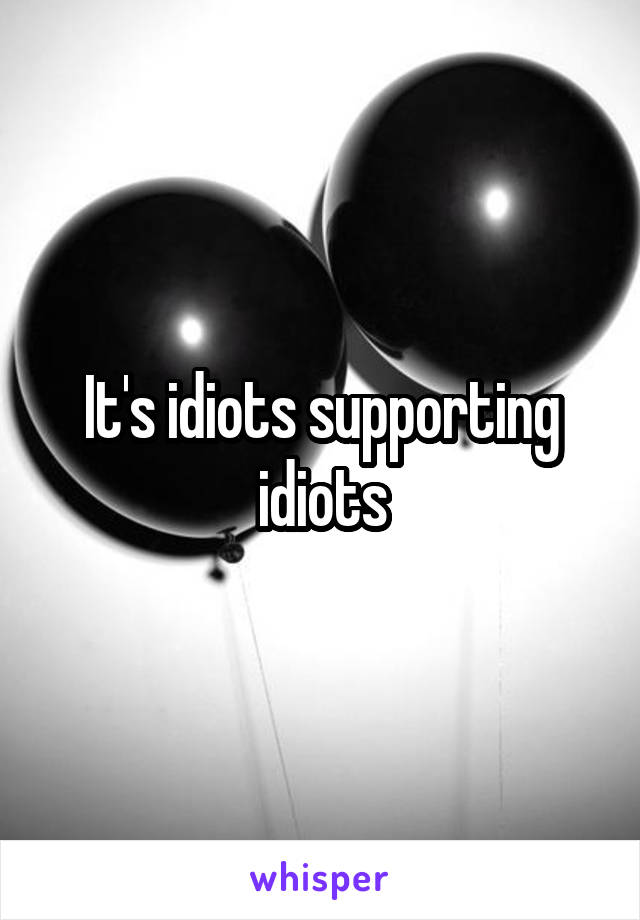 It's idiots supporting idiots