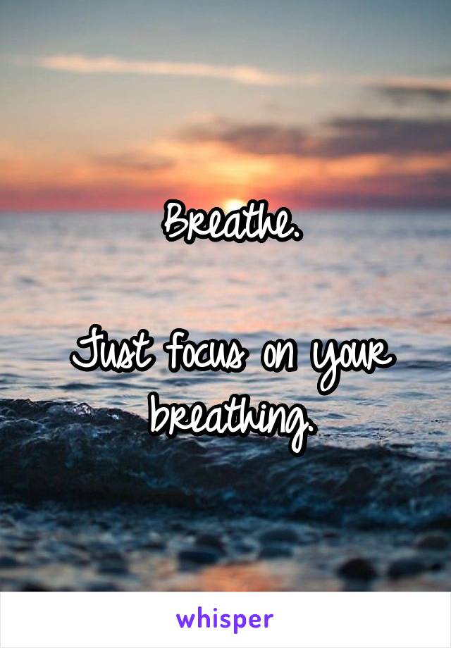 Breathe.

Just focus on your breathing.