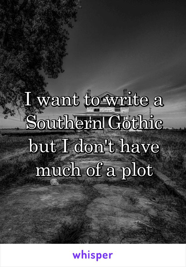 I want to write a Southern Gothic but I don't have much of a plot
