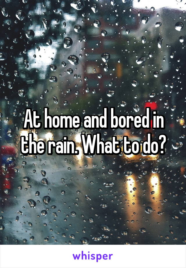 At home and bored in the rain. What to do?