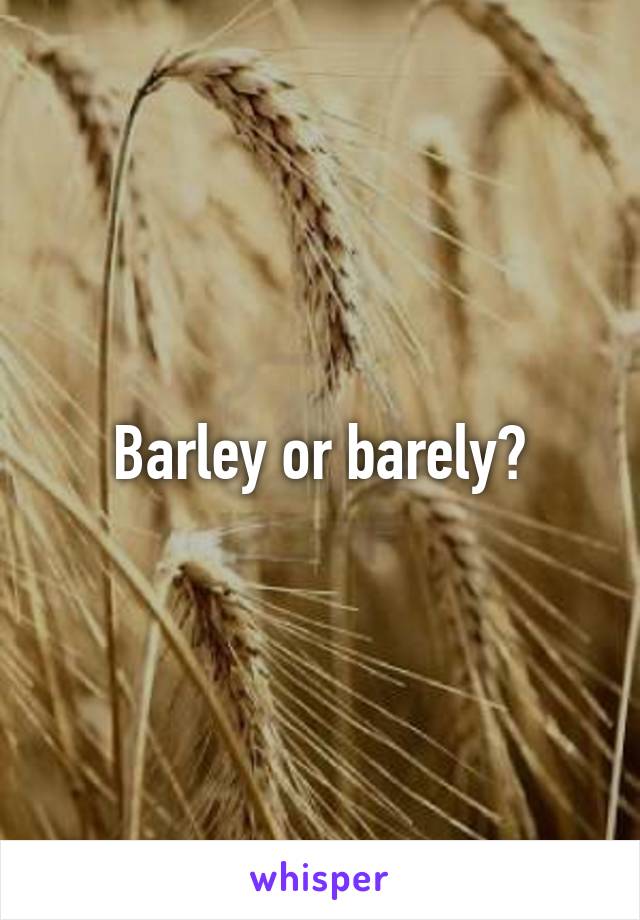 Barley or barely?