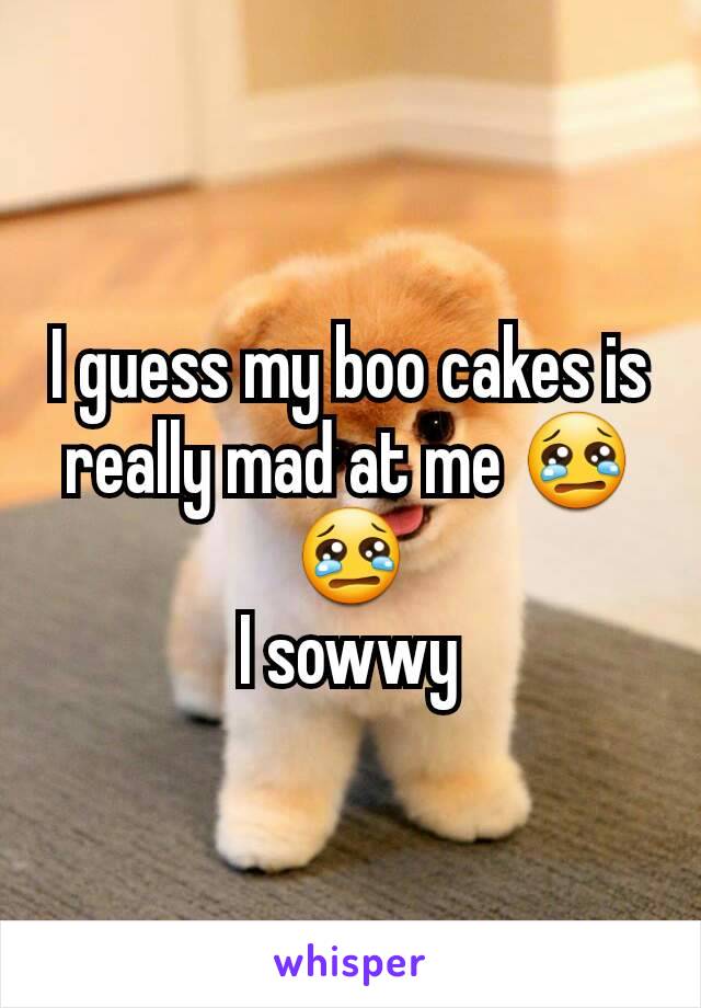 I guess my boo cakes is really mad at me 😢😢
I sowwy