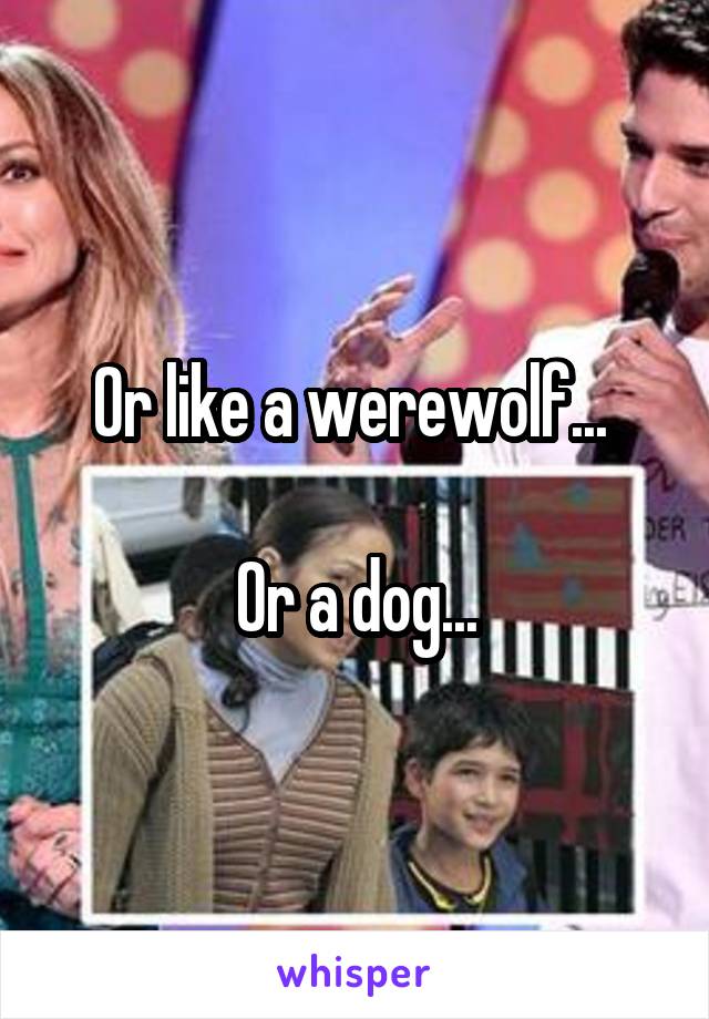 Or like a werewolf... 

Or a dog...
