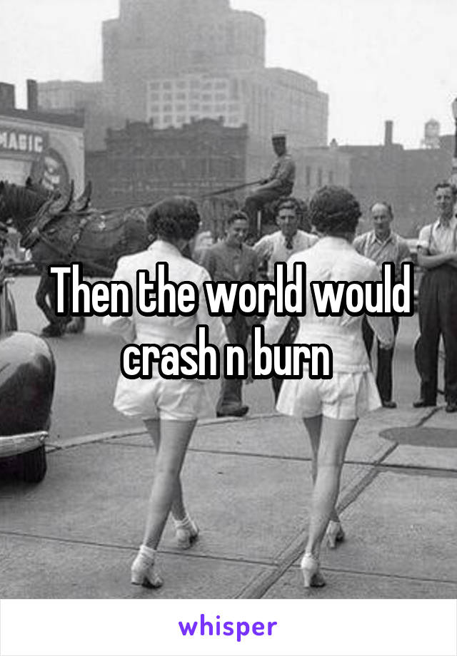 Then the world would crash n burn 