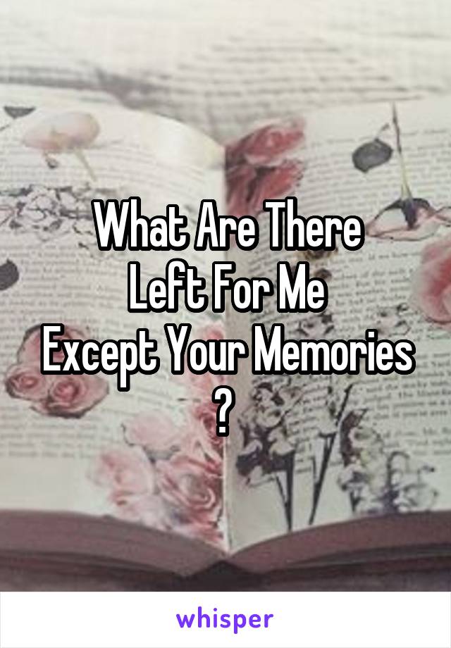 What Are There
Left For Me
Except Your Memories ? 