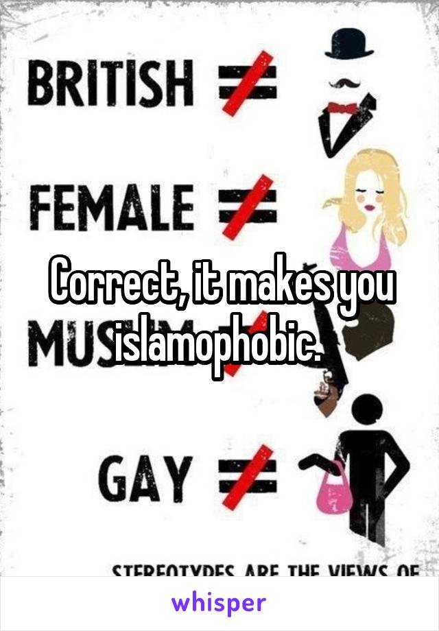 Correct, it makes you islamophobic. 