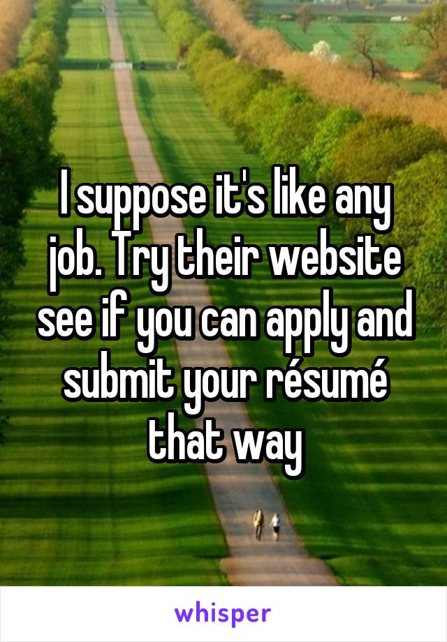 I suppose it's like any job. Try their website see if you can apply and submit your résumé that way