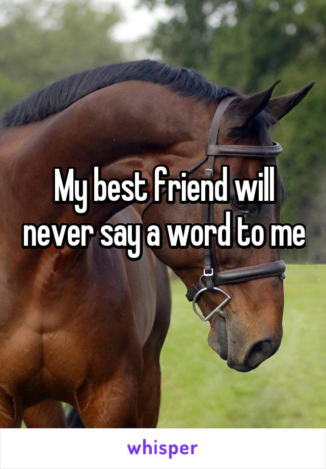 My best friend will never say a word to me 