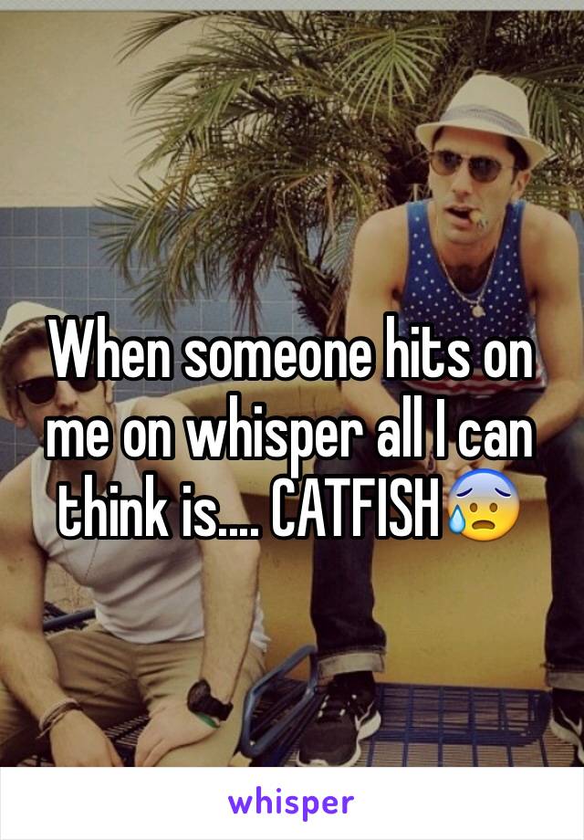 When someone hits on me on whisper all I can think is.... CATFISH😰