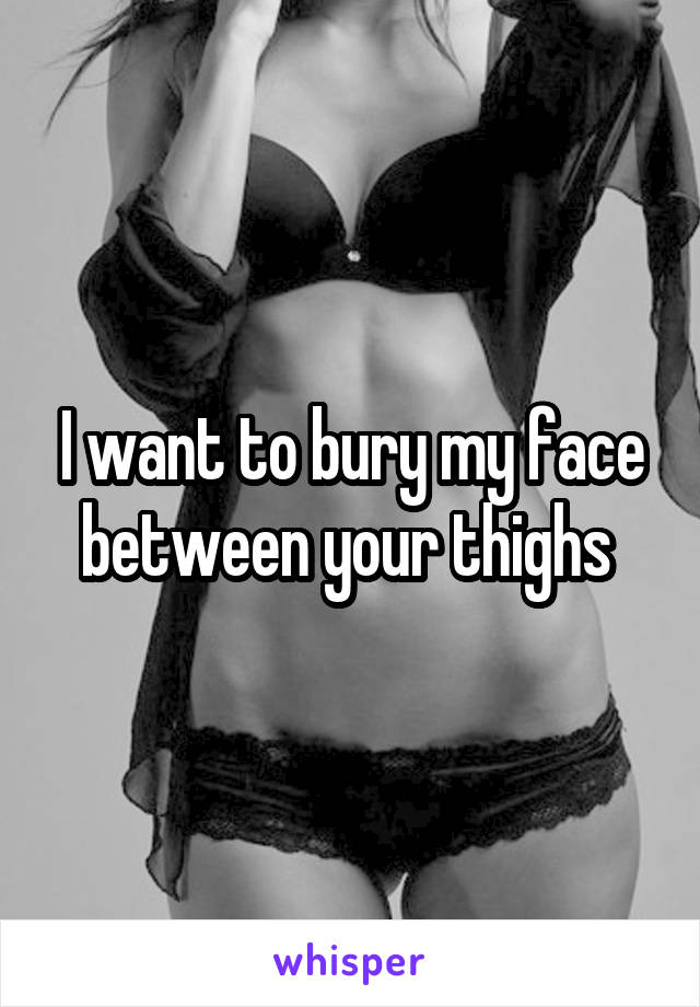 I want to bury my face between your thighs 