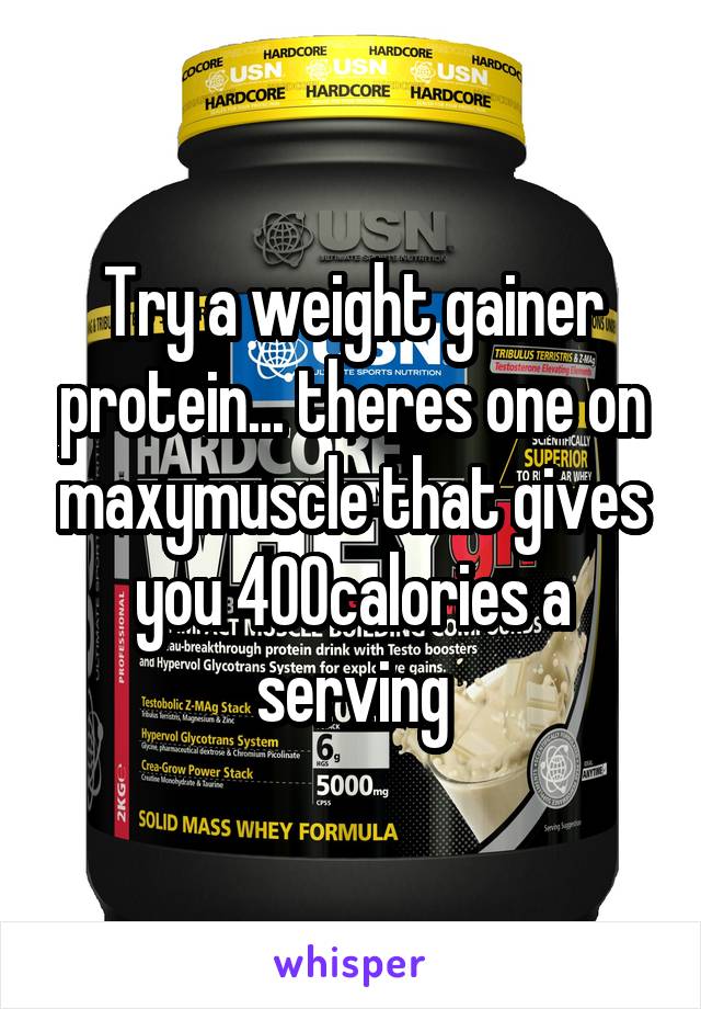 Try a weight gainer protein... theres one on maxymuscle that gives you 400calories a serving