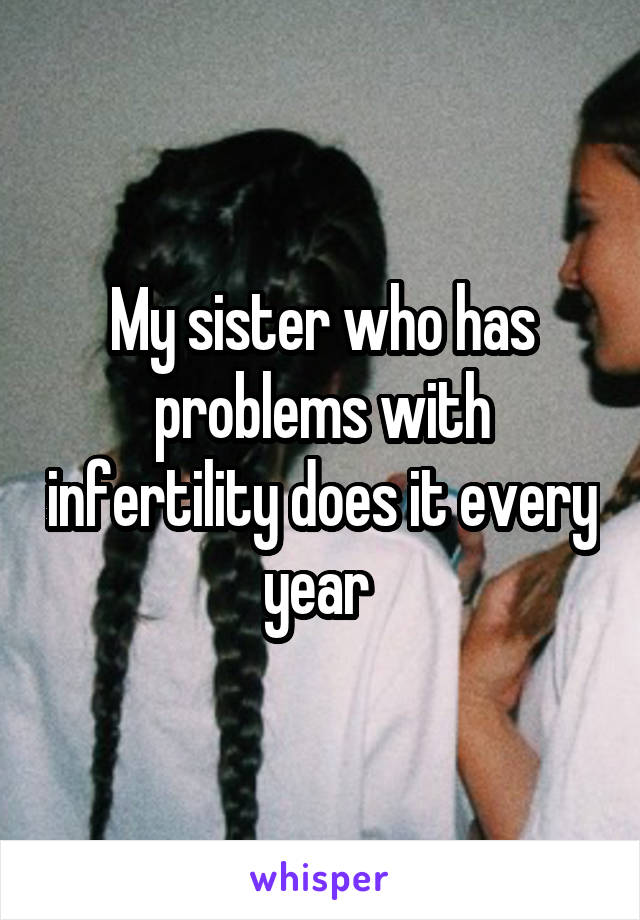 My sister who has problems with infertility does it every year 