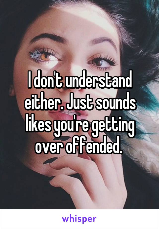 I don't understand either. Just sounds likes you're getting over offended. 