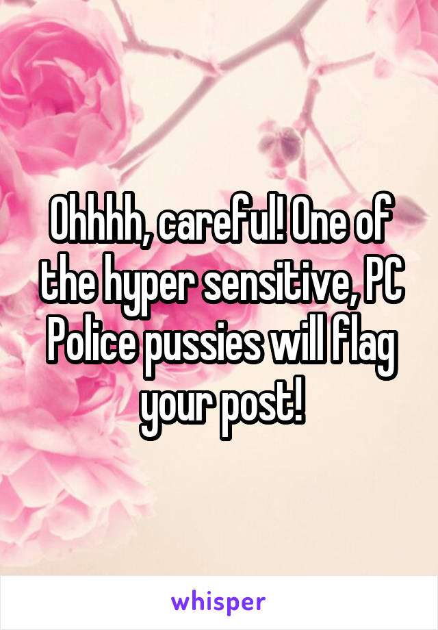 Ohhhh, careful! One of the hyper sensitive, PC Police pussies will flag your post!