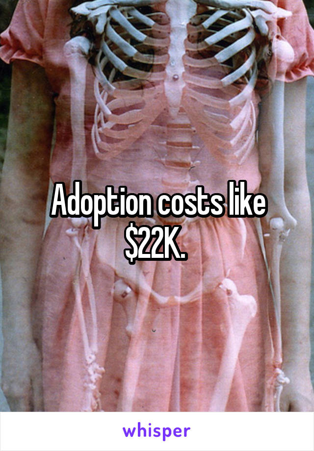 Adoption costs like $22K. 