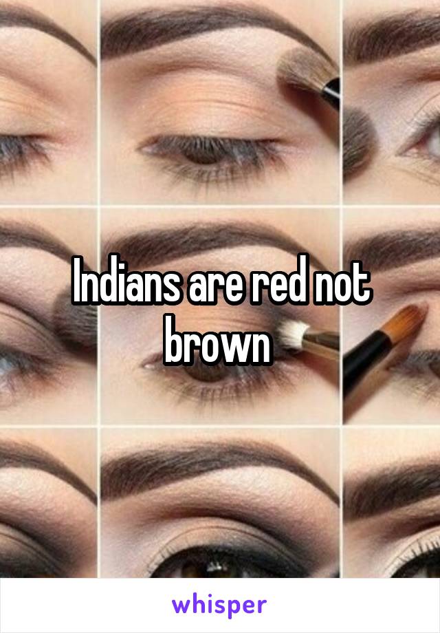 Indians are red not brown 