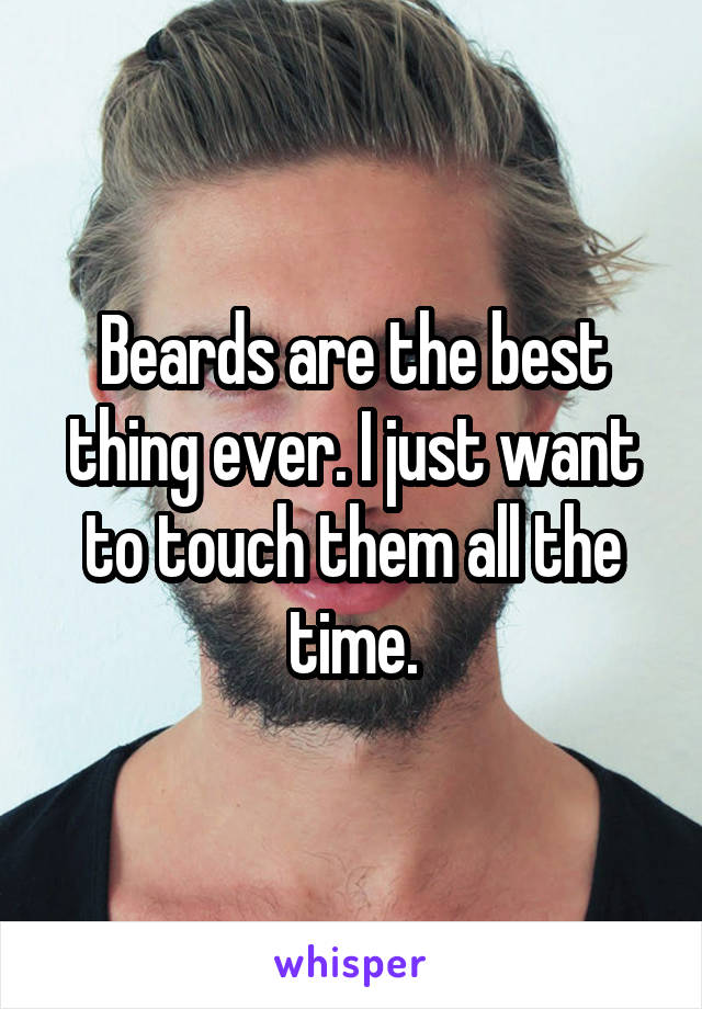 Beards are the best thing ever. I just want to touch them all the time.