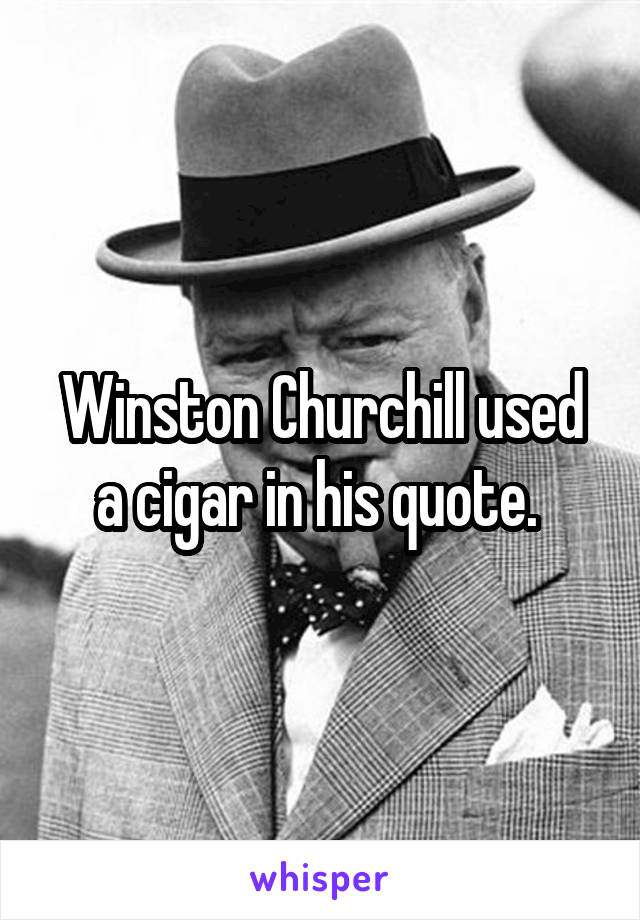 Winston Churchill used a cigar in his quote. 