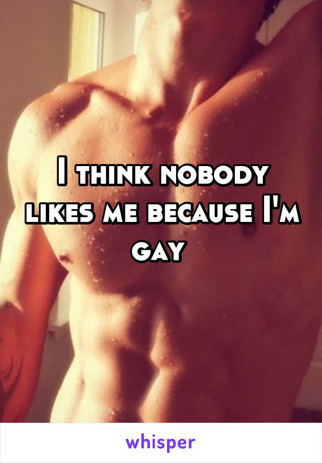 I think nobody likes me because I'm gay 
 