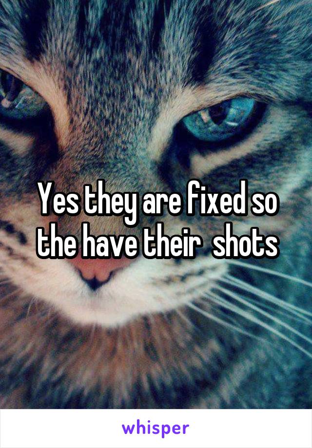 Yes they are fixed so the have their  shots