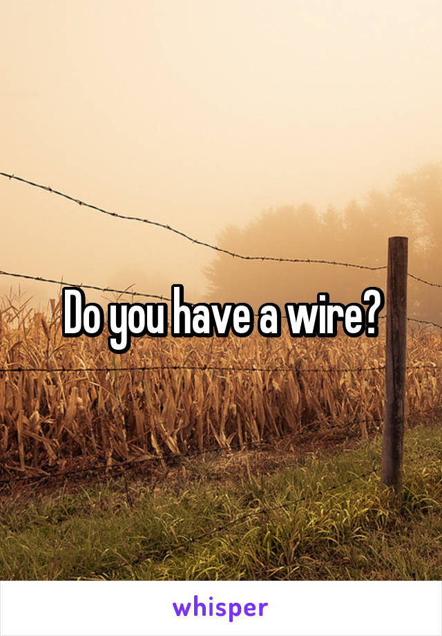 Do you have a wire?
