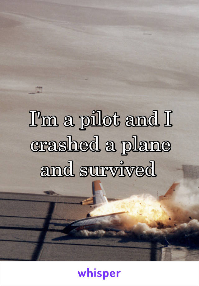 I'm a pilot and I crashed a plane and survived 