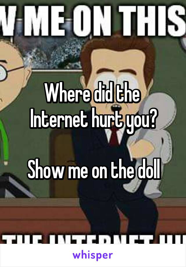 Where did the 
Internet hurt you?

Show me on the doll