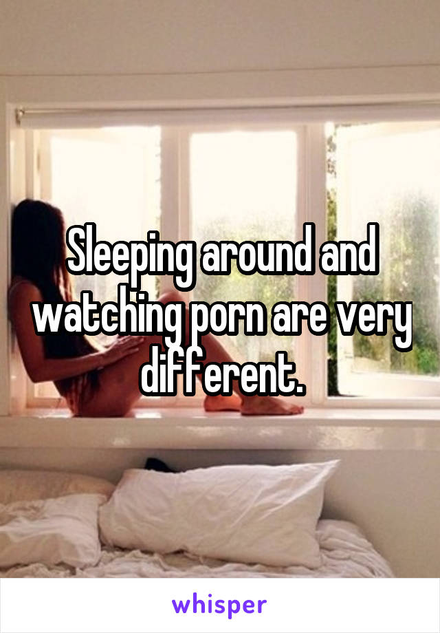 Sleeping around and watching porn are very different.