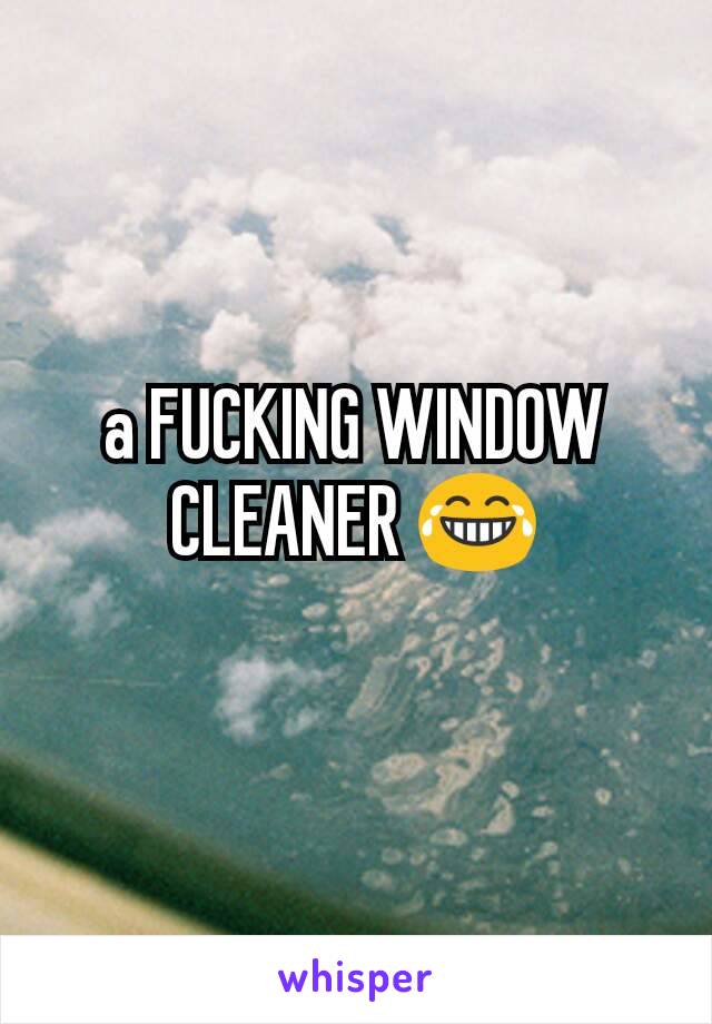 a FUCKING WINDOW CLEANER 😂