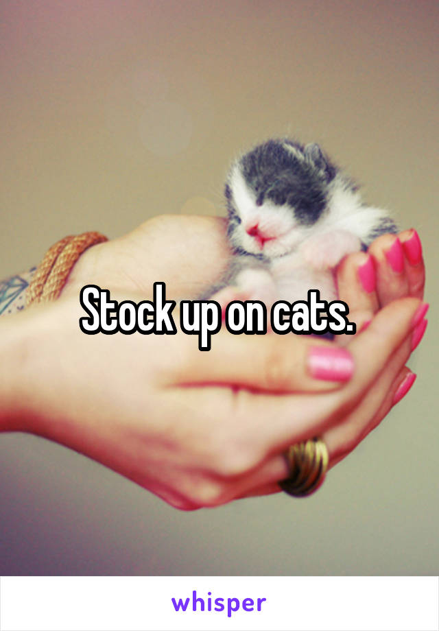 Stock up on cats. 