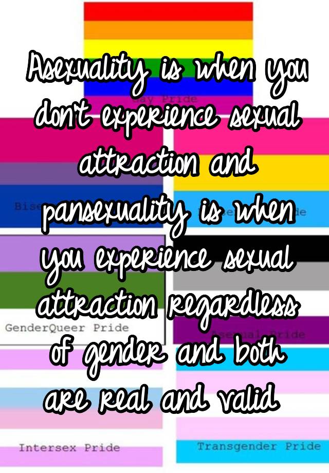 Asexuality is when you don't experience sexual attraction and ...