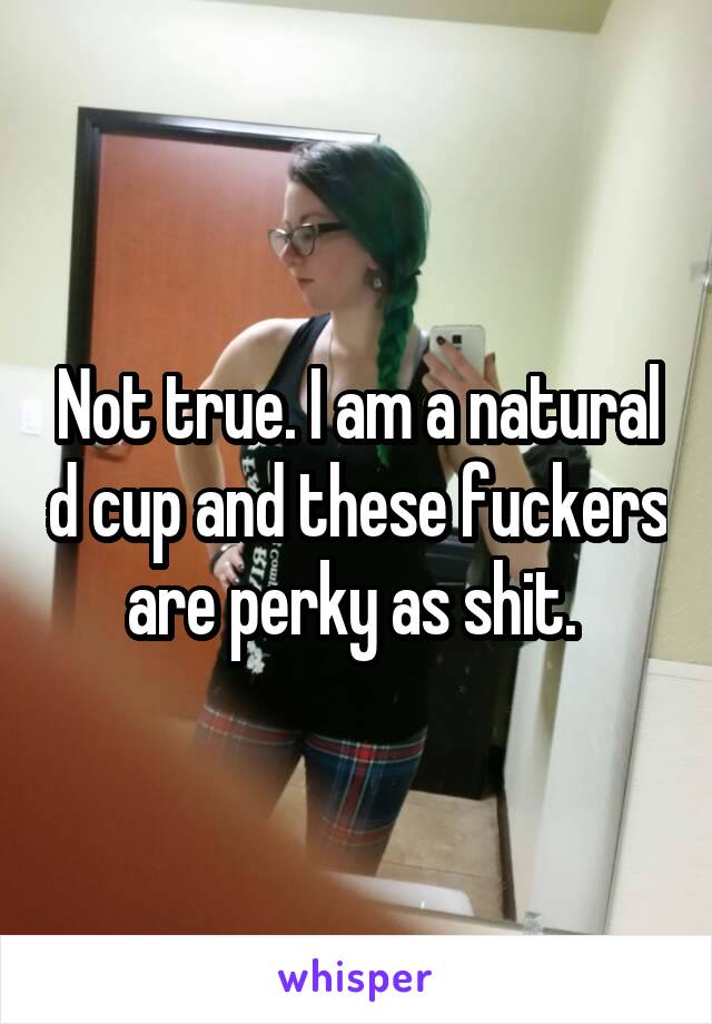 Not true. I am a natural d cup and these fuckers are perky as shit.