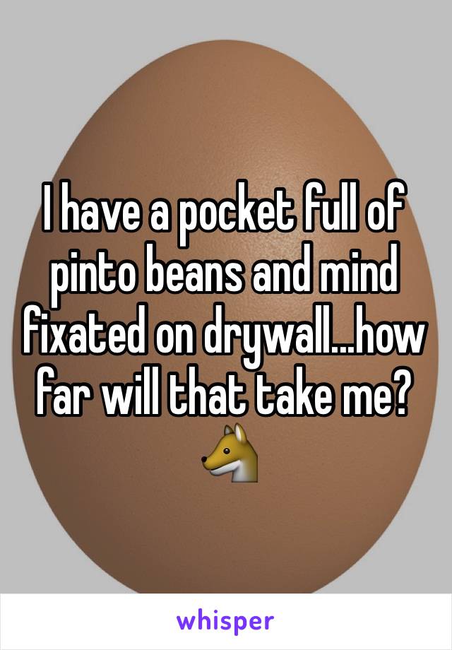 I have a pocket full of pinto beans and mind fixated on drywall...how far will that take me? 🐺