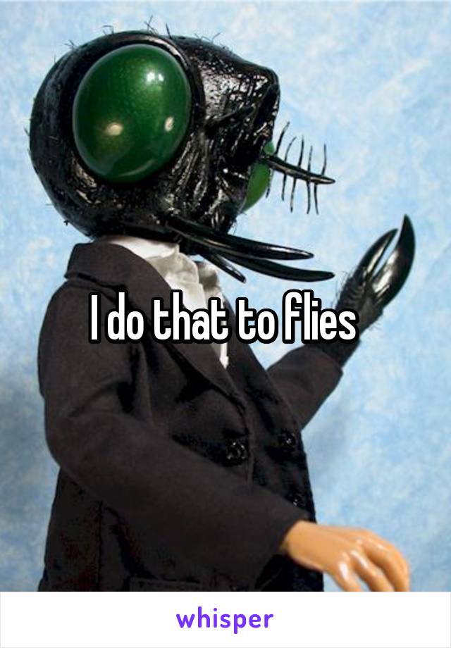 I do that to flies 