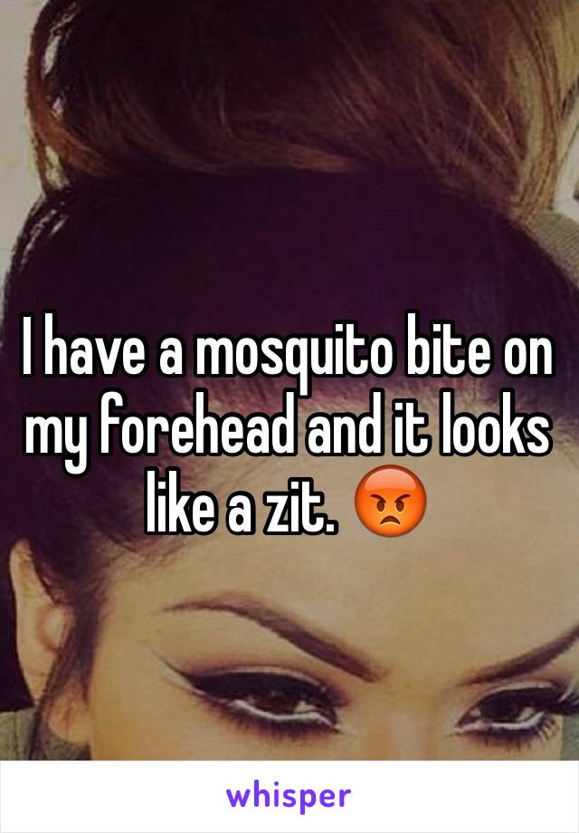 I have a mosquito bite on my forehead and it looks like a zit. 😡