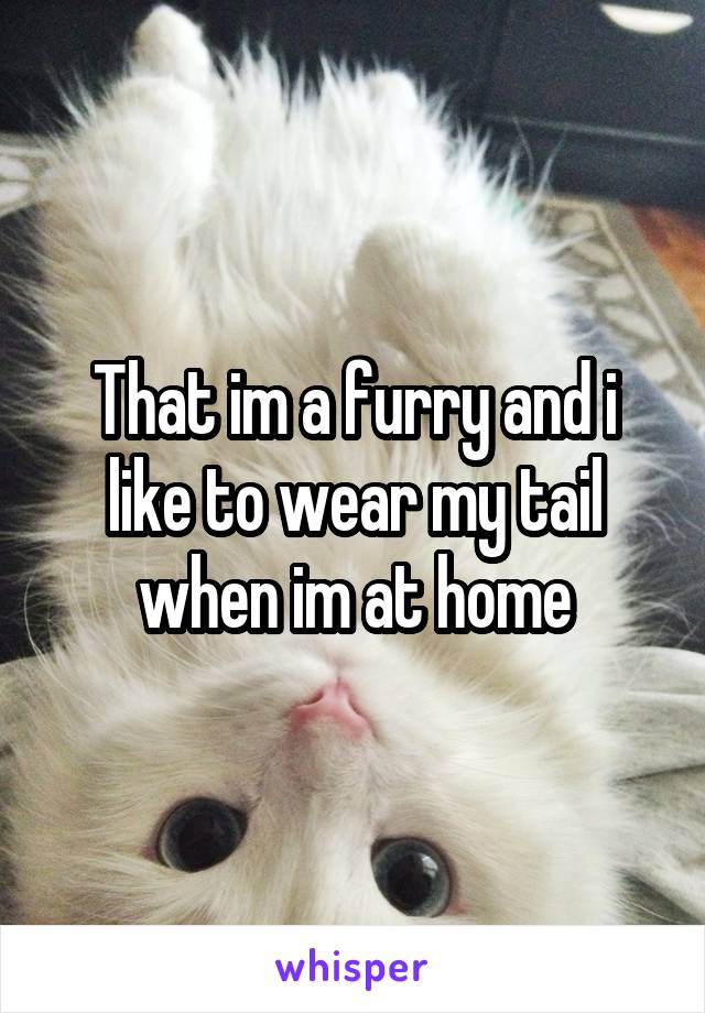 That im a furry and i like to wear my tail when im at home