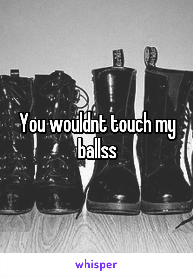 You wouldnt touch my ballss