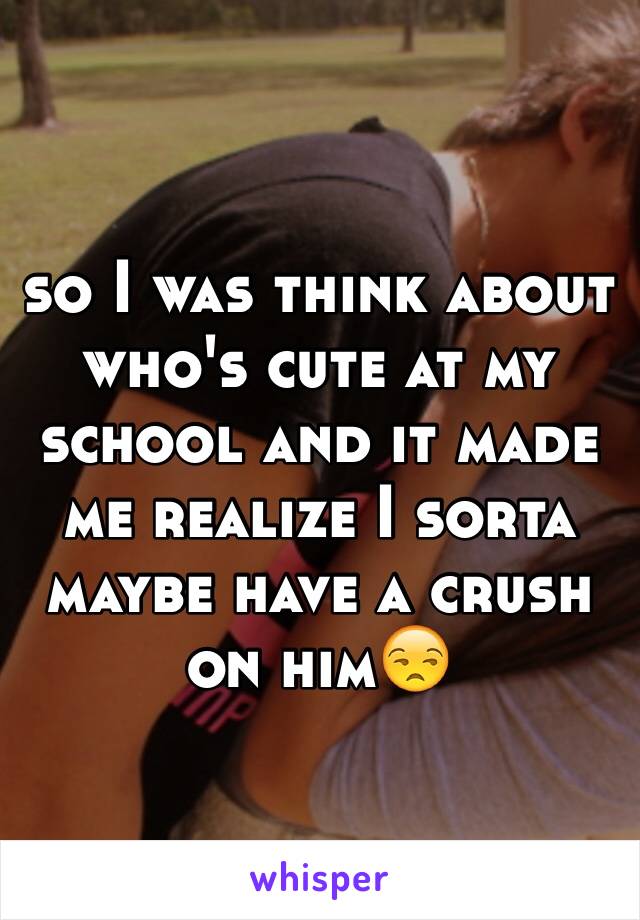 so I was think about who's cute at my school and it made me realize I sorta maybe have a crush on him😒