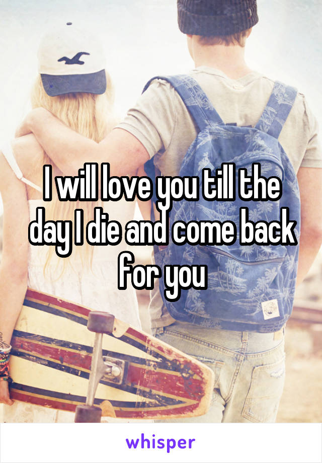 I will love you till the day I die and come back for you