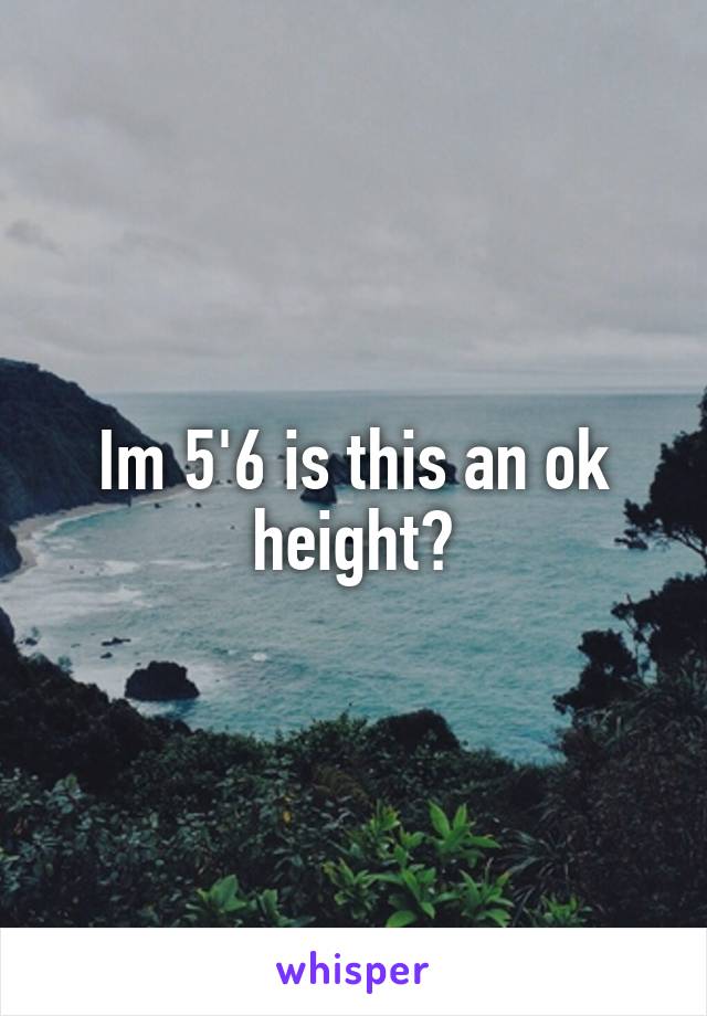 Im 5'6 is this an ok height?