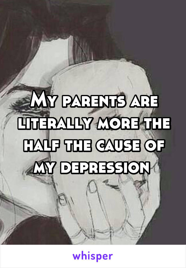 My parents are literally more the half the cause of my depression 