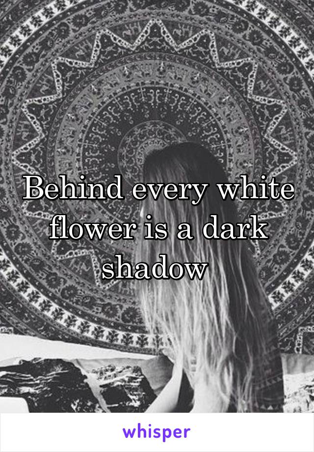 Behind every white flower is a dark shadow 